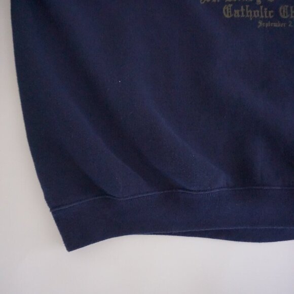 '93 Lee Heavyweight Navy Gold St Mary's Catholic Church Crewneck Sweater 3X - Picture 6 of 10